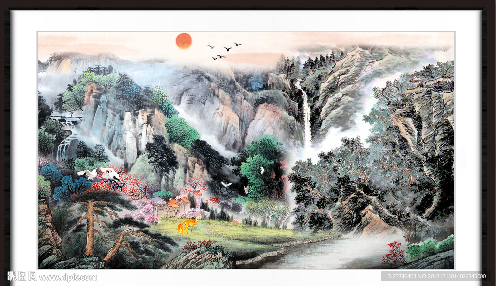 锦绣山河 风景画 国画 工笔