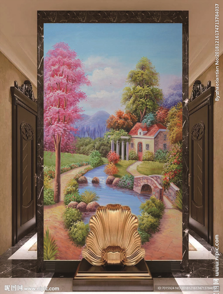 唯美风景 油画过道 背景墙唯美