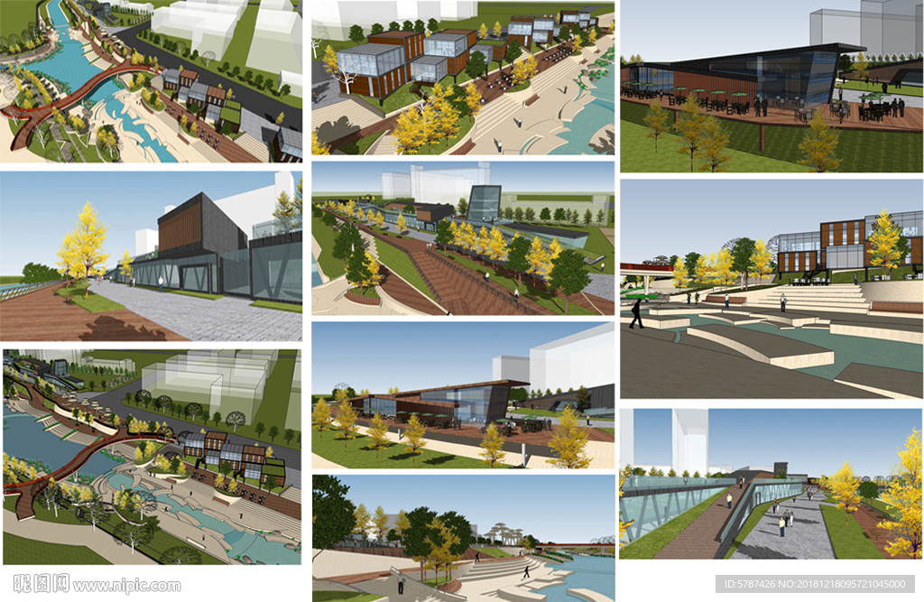 公园规划设计SU模型