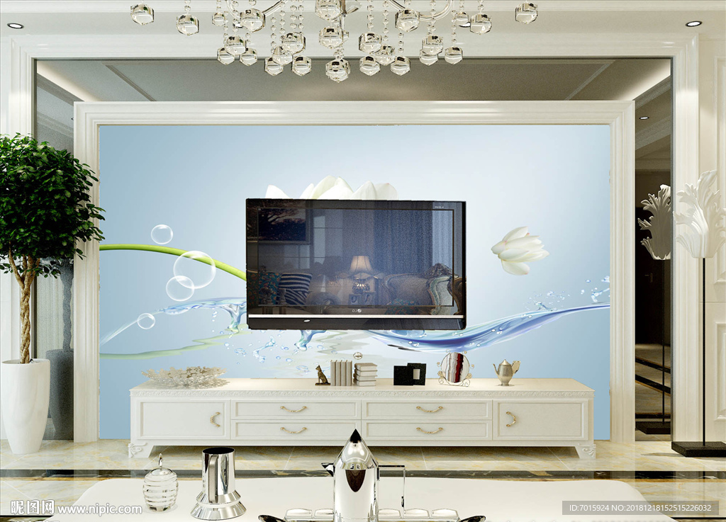 唯美 淡雅 时尚 背景墙画