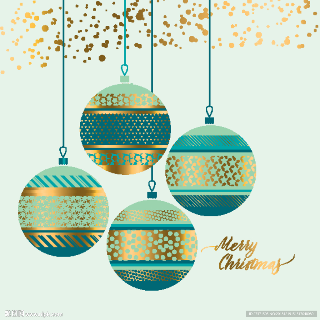 绿色圣诞图案AI矢量素材