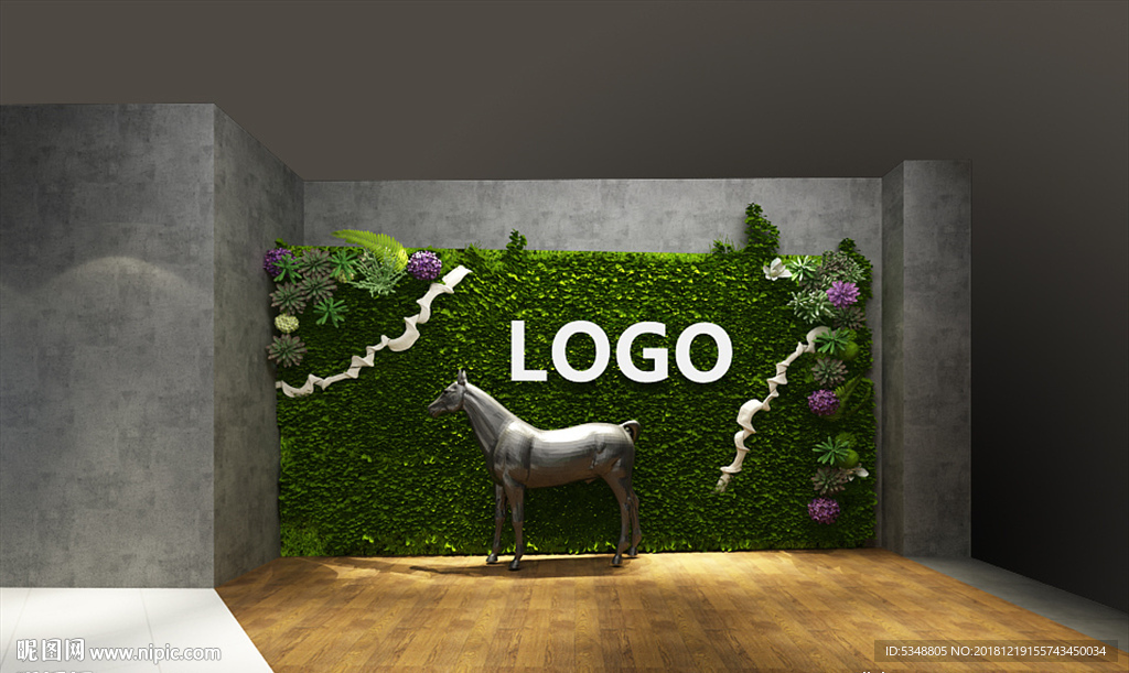 形象展示花草真实绿植草皮墙