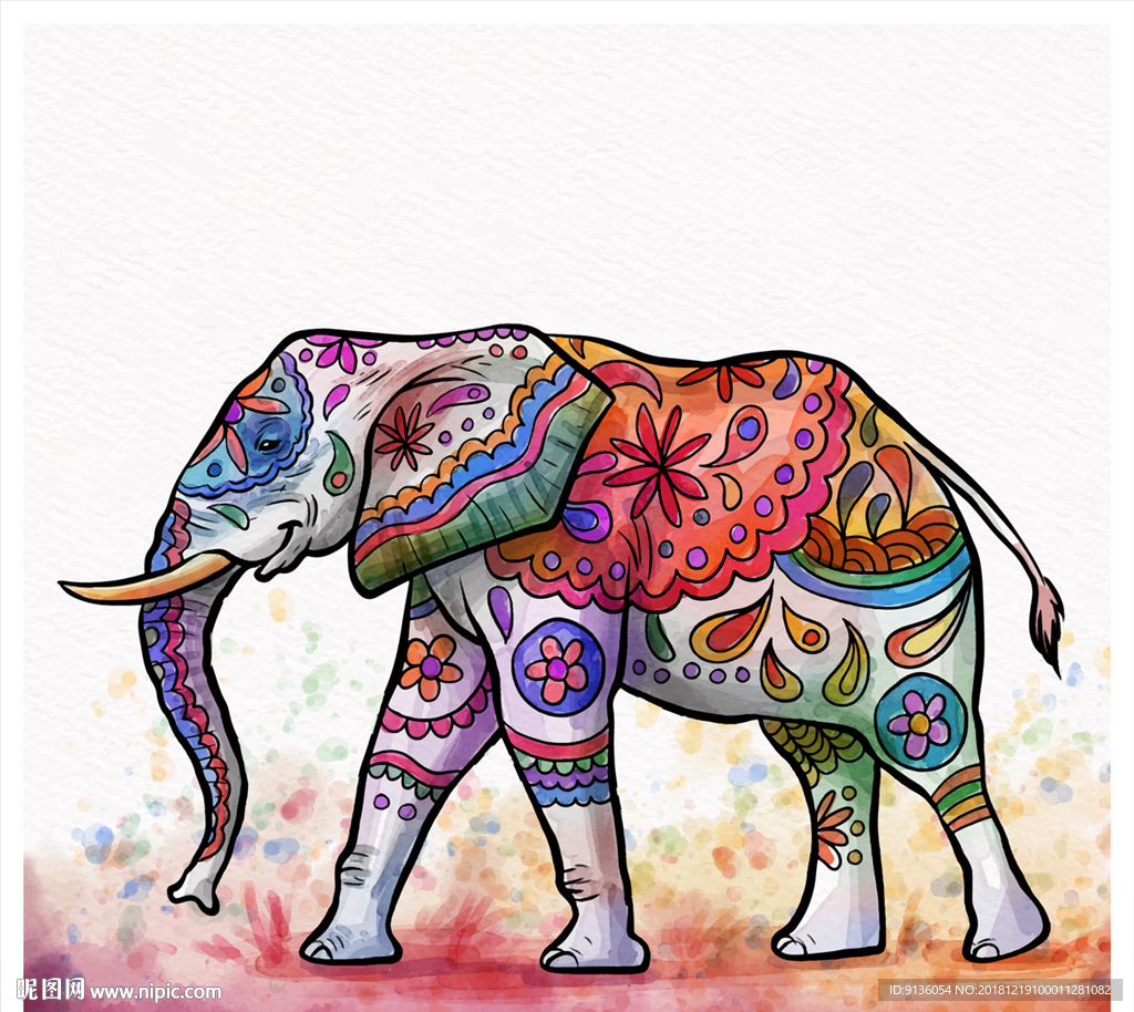 手绘大象