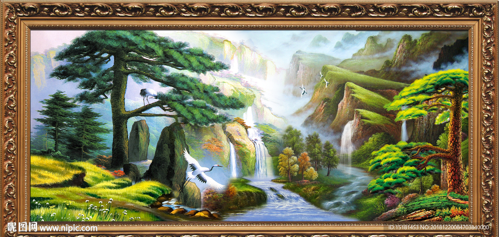 油画风景 山村油画 乡村油画