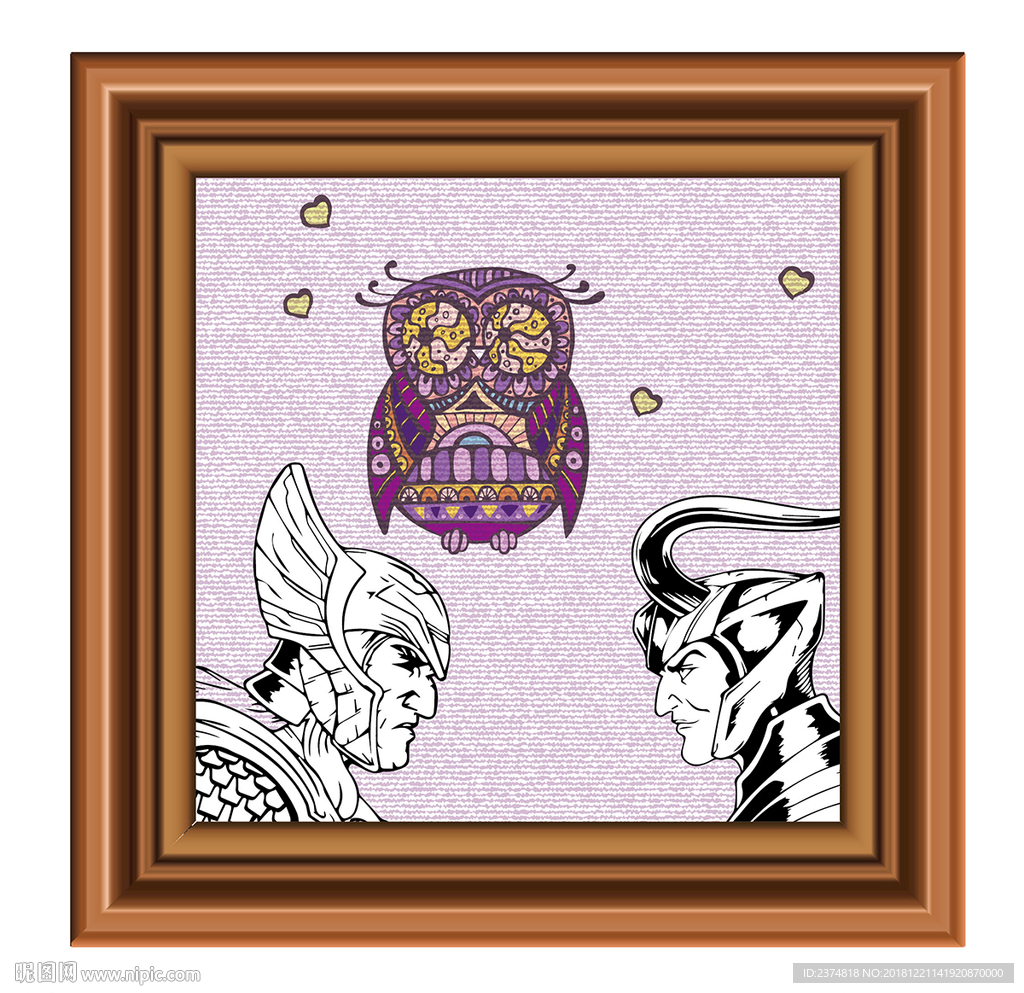 猫头鹰素材装饰画