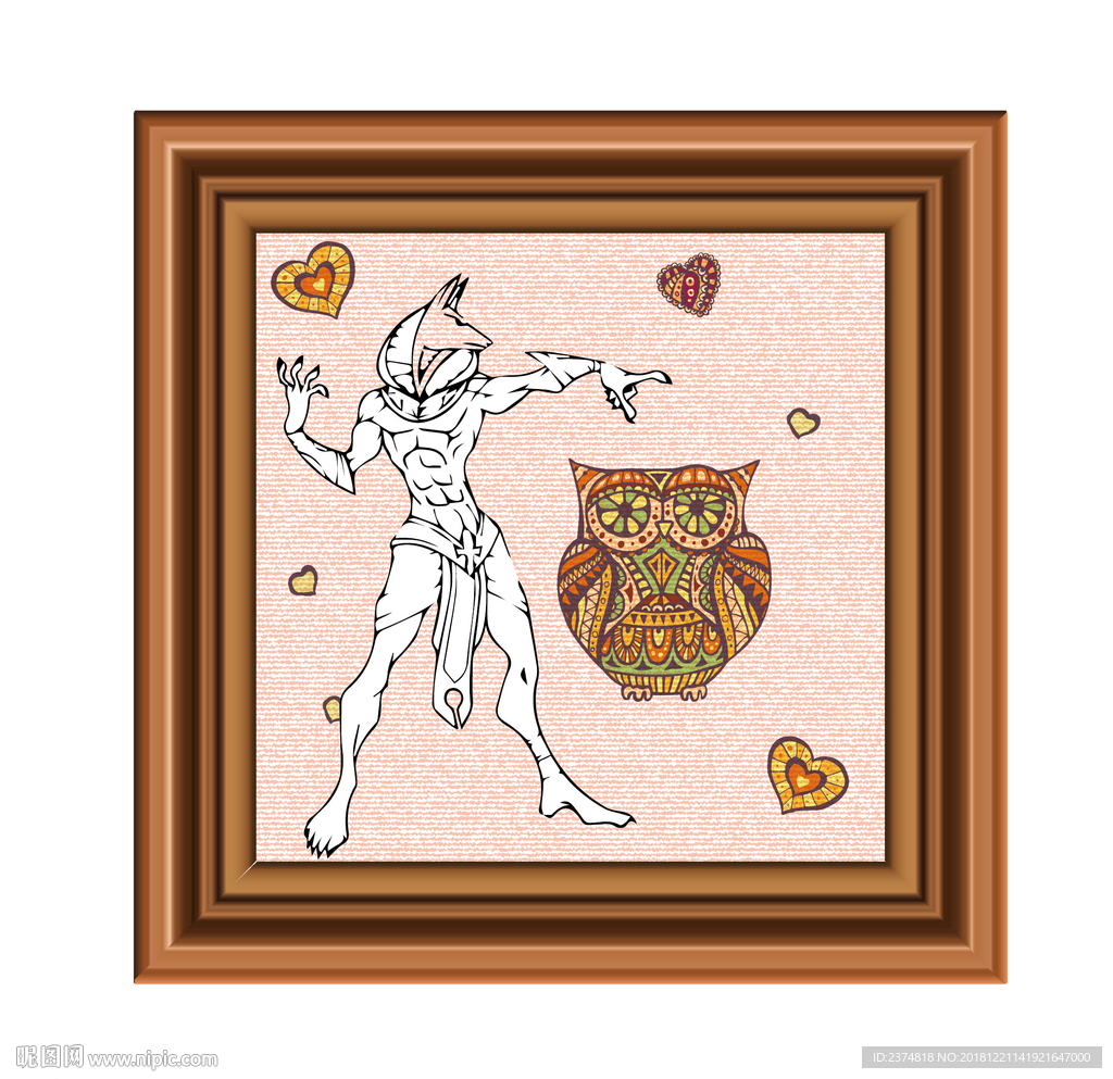 猫头鹰素材装饰画