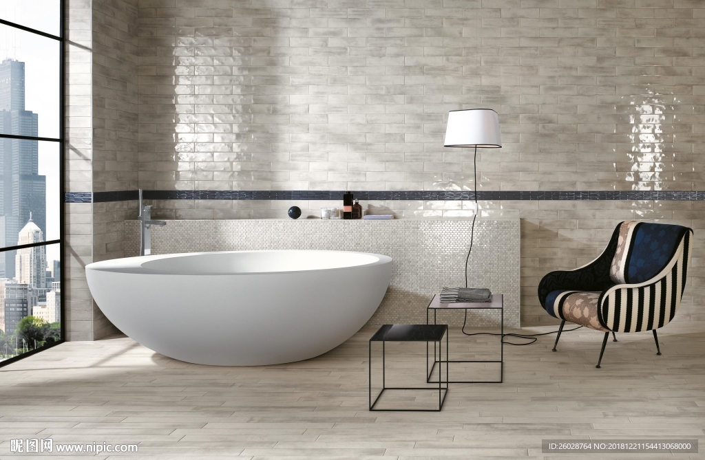 北欧风格 仿古砖 瓷砖效果图