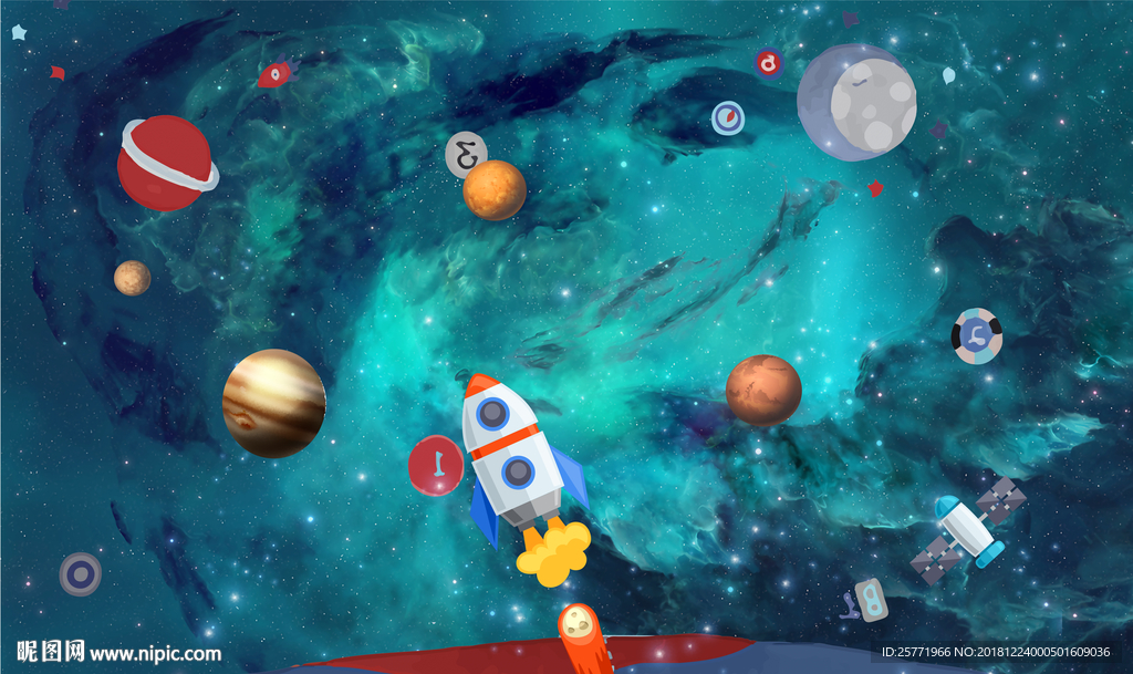 儿童房壁画 儿童背景墙