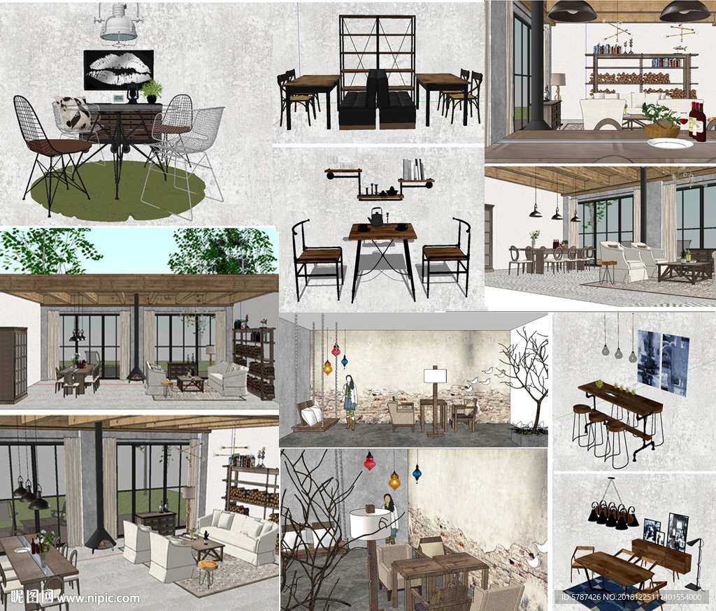 工业风家具模型