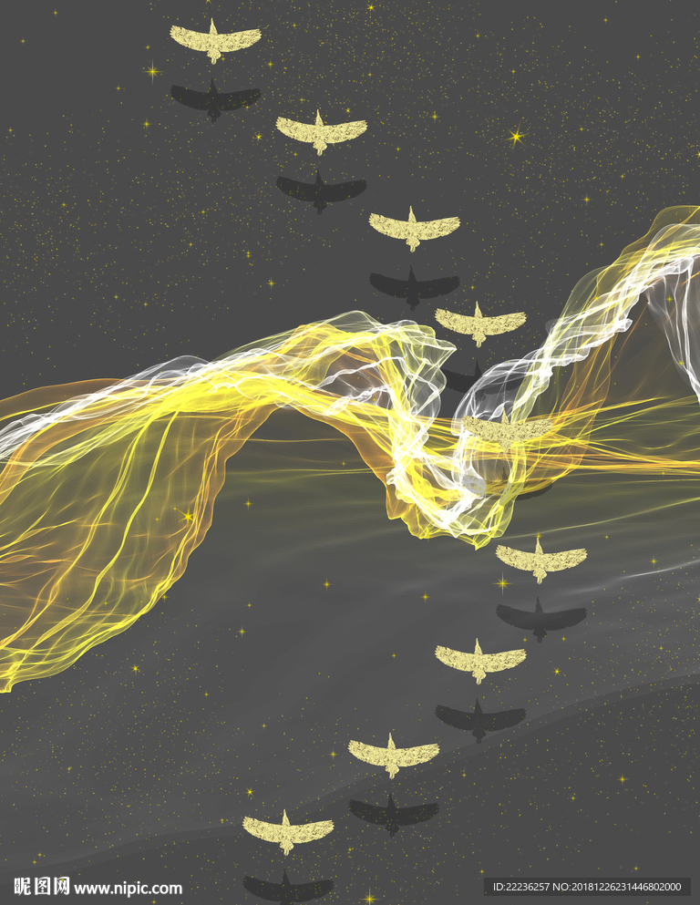 金丝线燕归来新中式冰晶装饰画