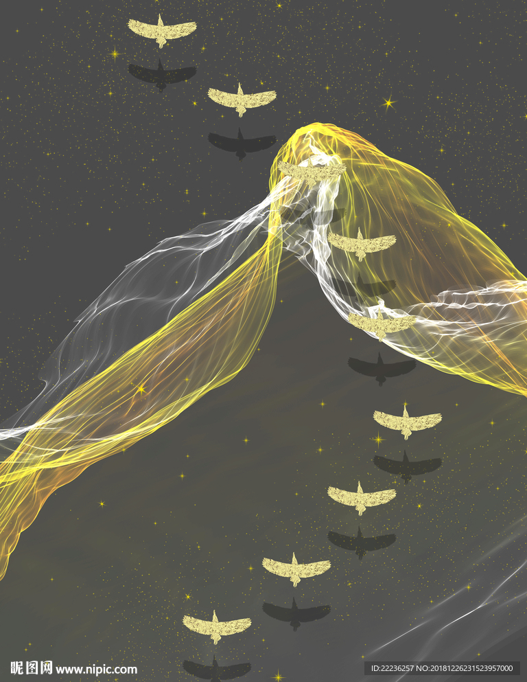 金丝线燕归来新中式冰晶装饰画