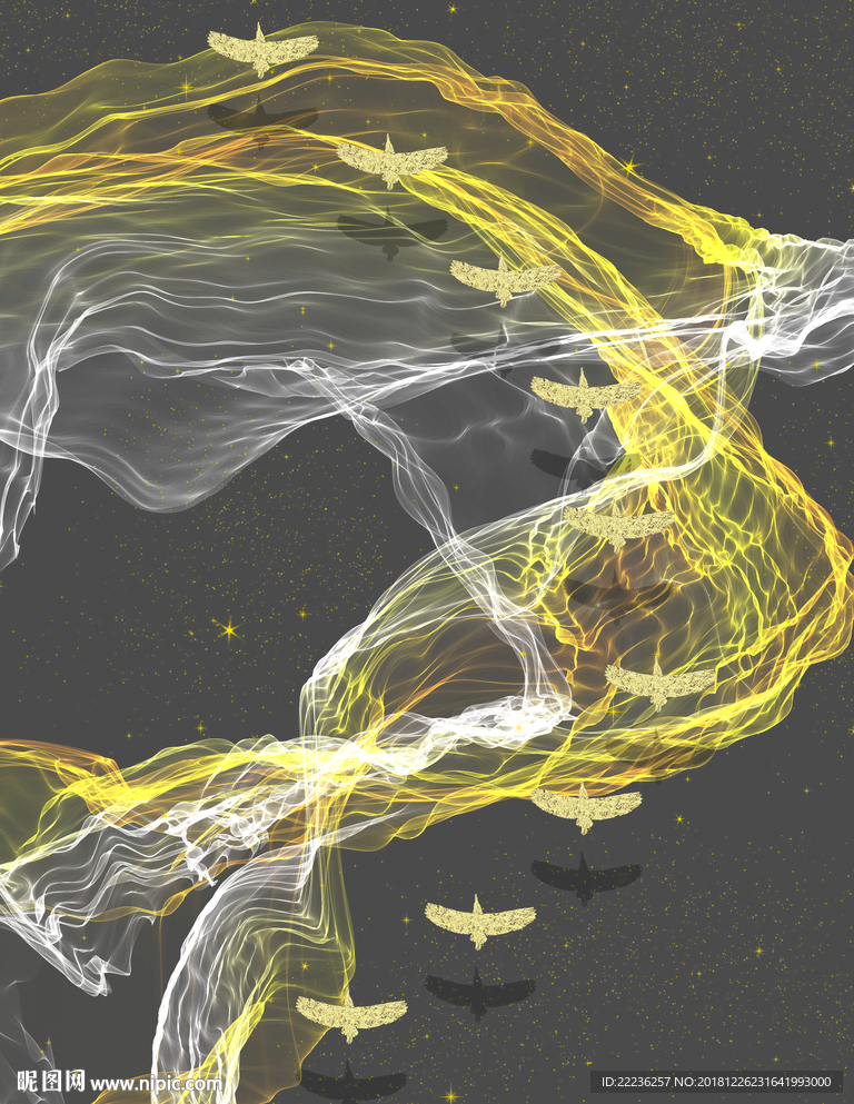 金丝线燕归来新中式冰晶装饰画