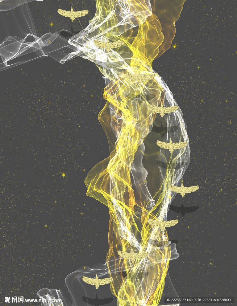 金丝线燕归来新中式冰晶装饰画