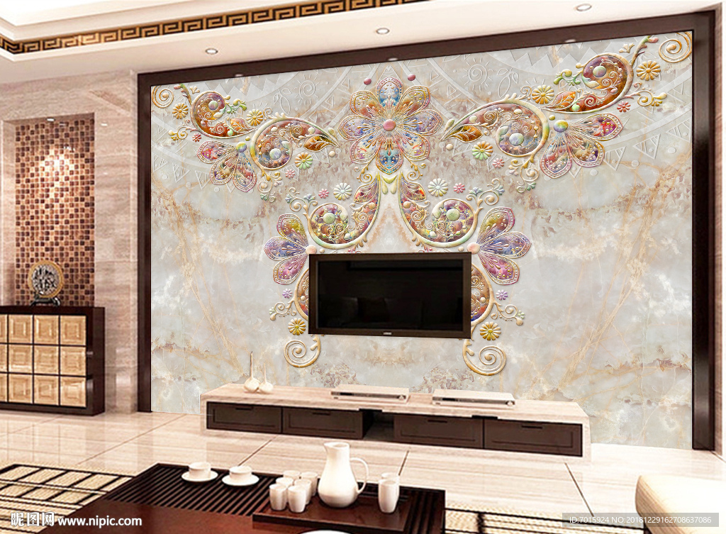 装饰画 无框画大型壁画珠宝蝴蝶