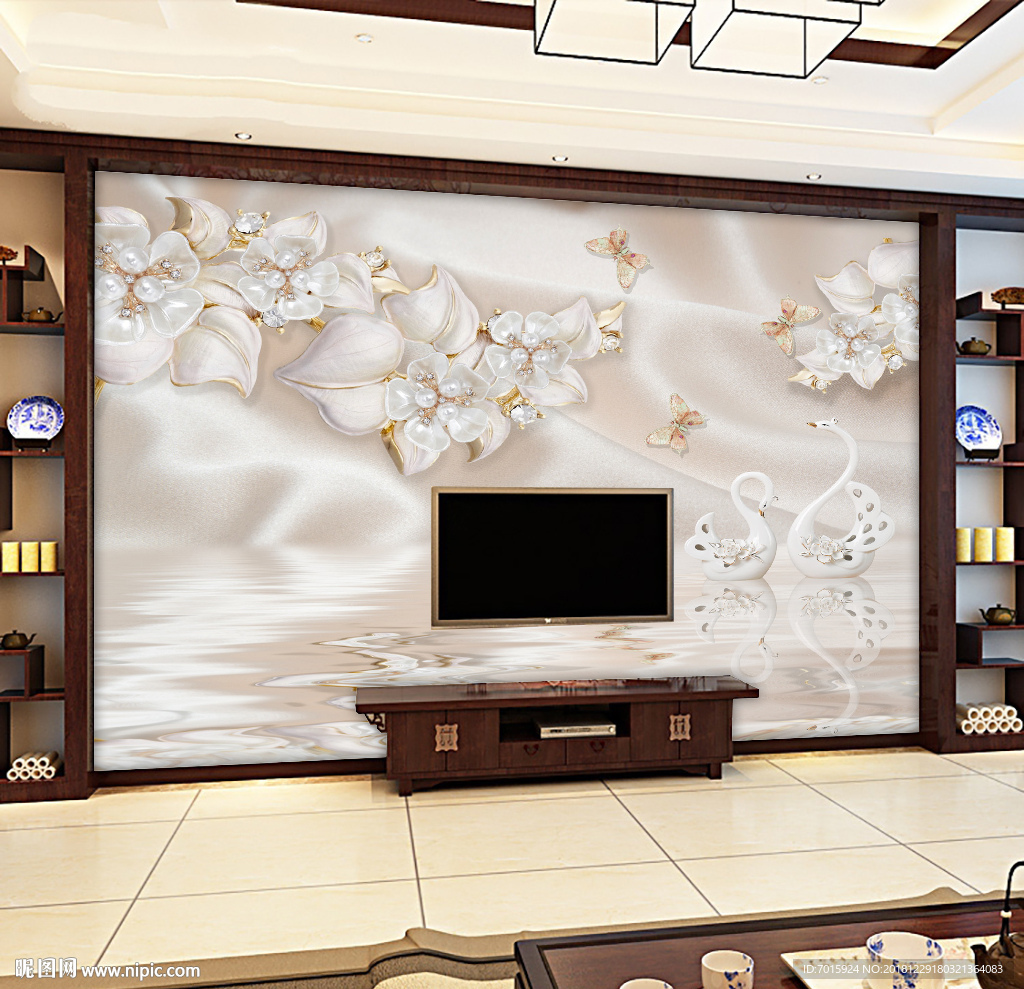 唯美简欧式室内设计 墙纸 餐厅