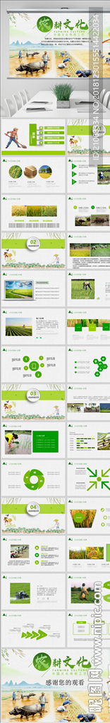 农田插秧劳作水稻种植农耕PPT