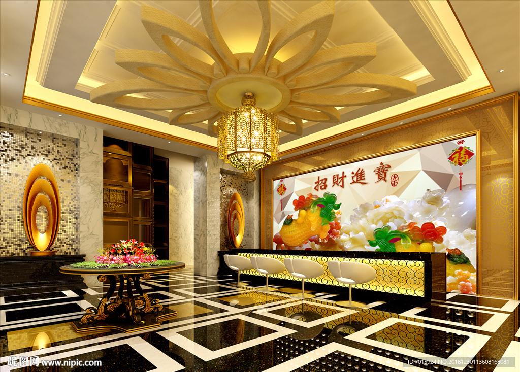 玉雕招财进宝  招财进宝背景