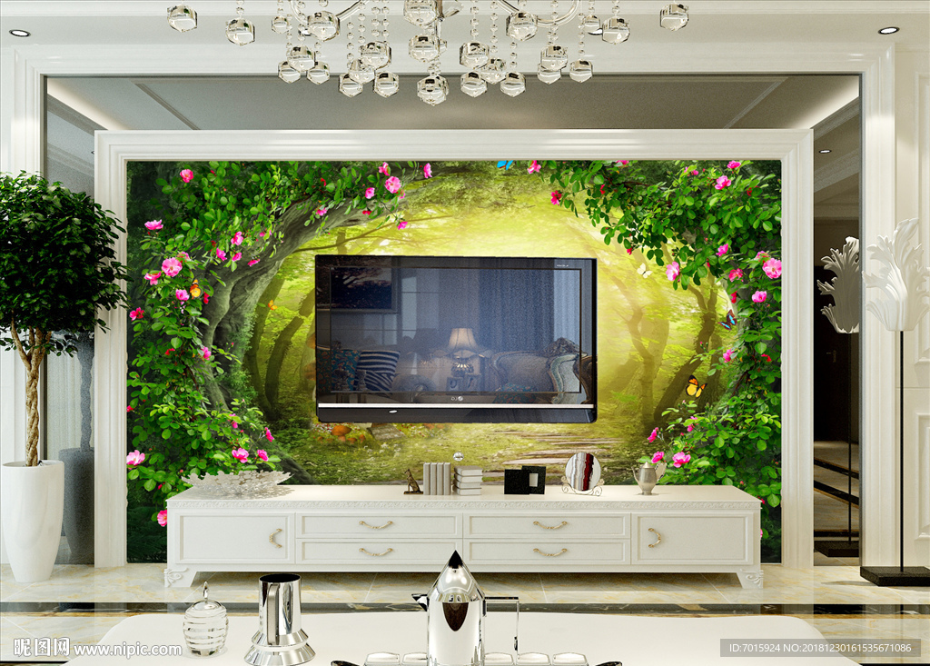 山水画 风光画饰画背景 挂画欧