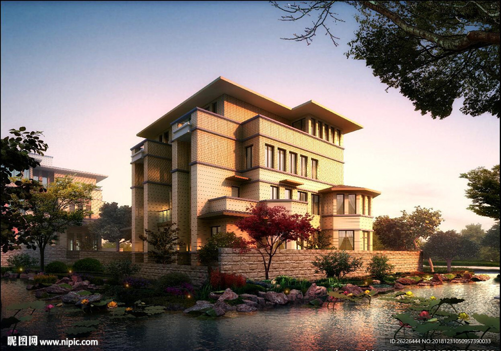 水晶石01-黄昏别墅小景