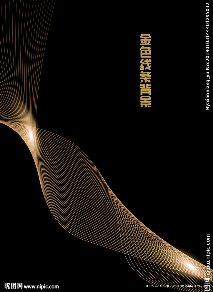 金色线条抽象封面