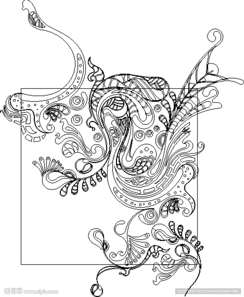 中式花纹电视矢量硅藻泥背景墙