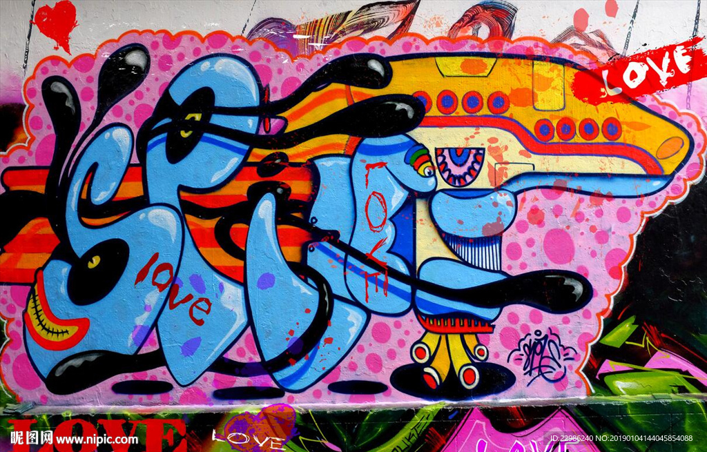 字母涂鸦背景墙图片