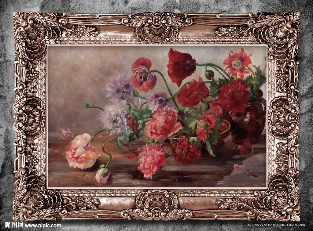 高清花卉静物油画