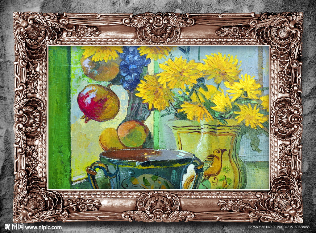 高清花卉静物油画