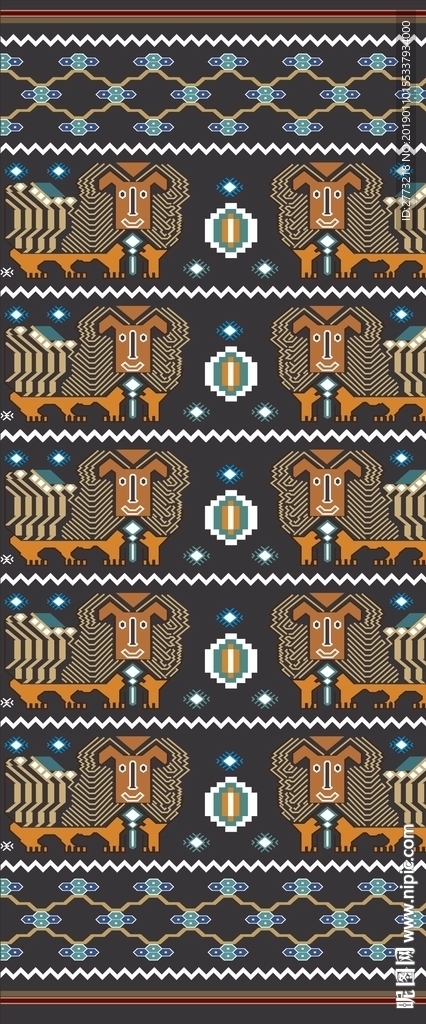 土家织锦《大狮子花》