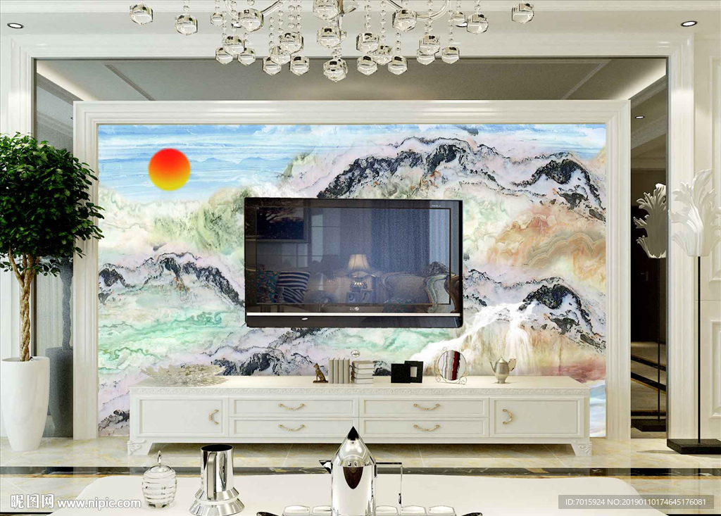 中式水墨山水 水墨山水 抽象山