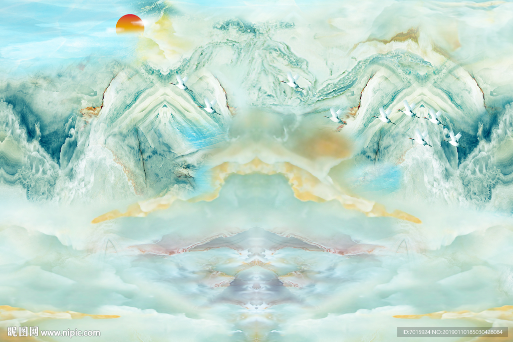 工装背景墙 淡雅 风景背景墙