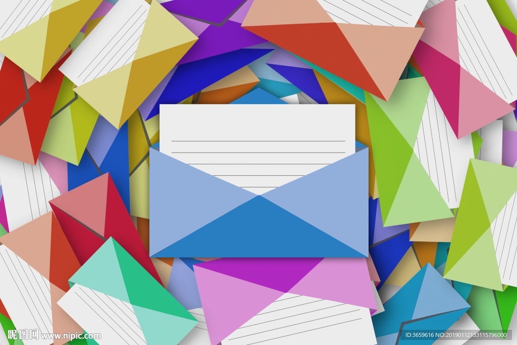 彩色信封背景