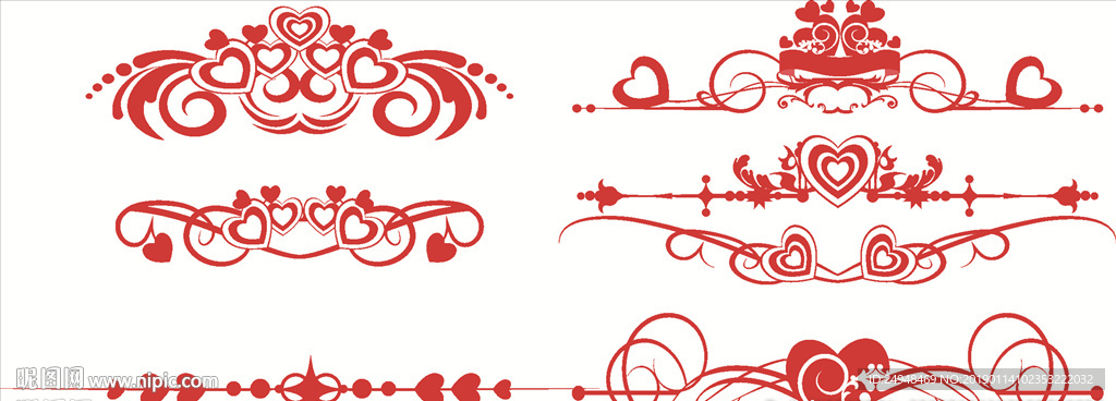 创意爱心花纹边框矢量