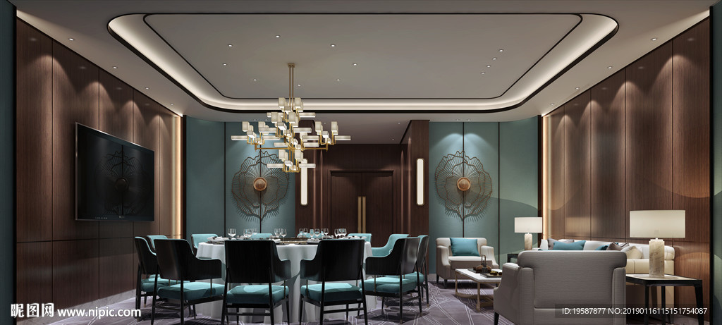 餐厅包间模型效果图