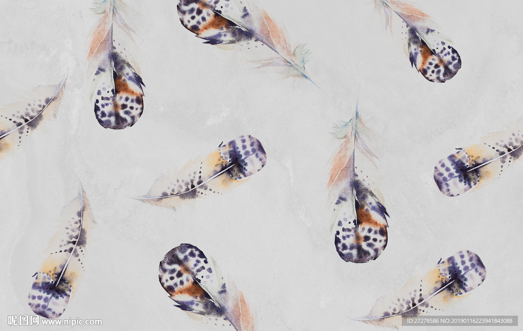 大型高清现代羽毛壁画地毯服装