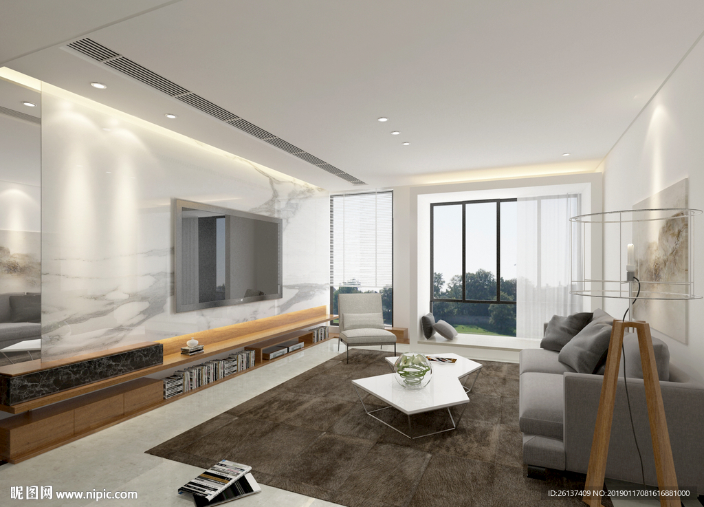 现代别墅客厅  沙发