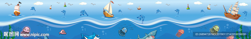 卡通海洋墙画