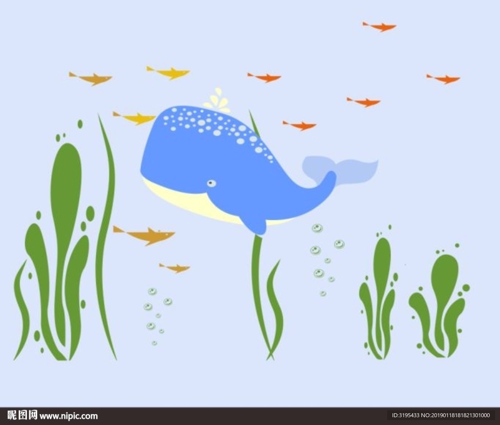 鱼 海底世界 海草 儿童房