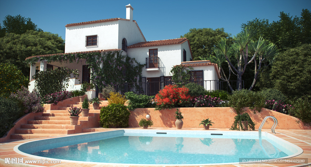 欧式小庄园别墅表现