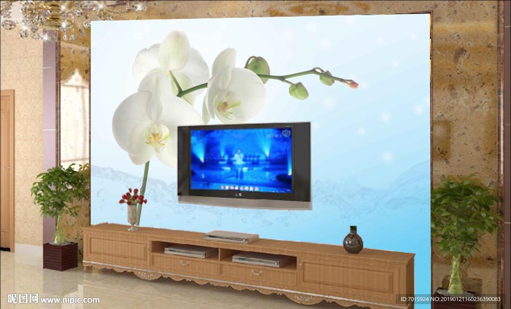 3D 立体 卧室 简约背景墙