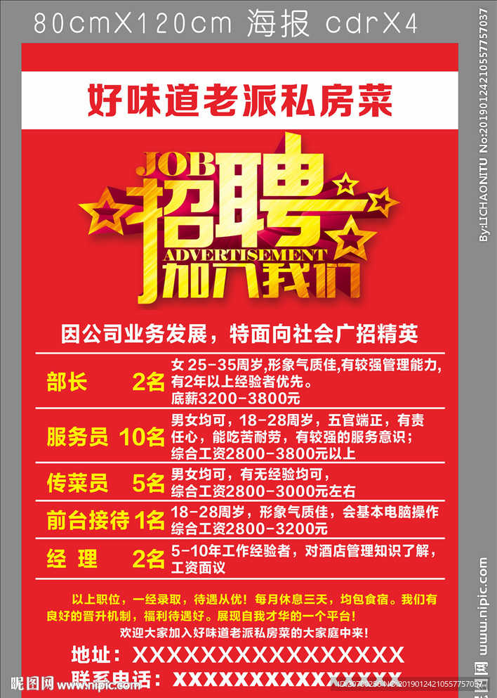 酒店招聘海报