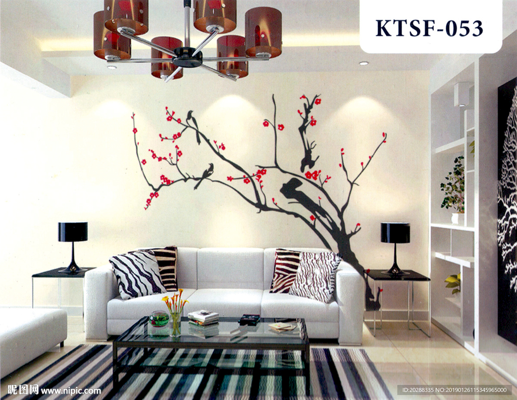 梅花背景墙 矢量图