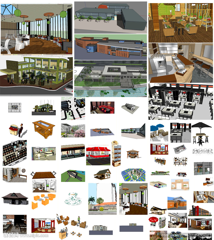 餐厅咖啡厅模型