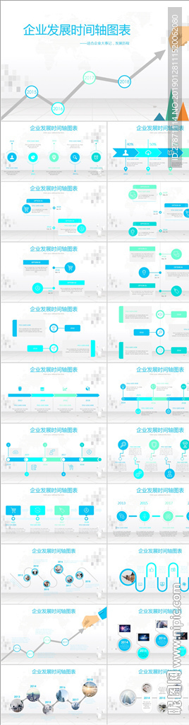 企业发展历程时间轴PPT图表