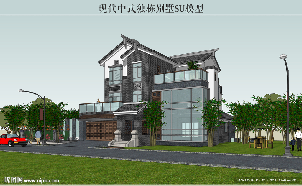 现代中式独栋别墅