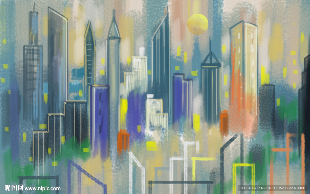 城市抽象玄关屏风电视背景墙底纹