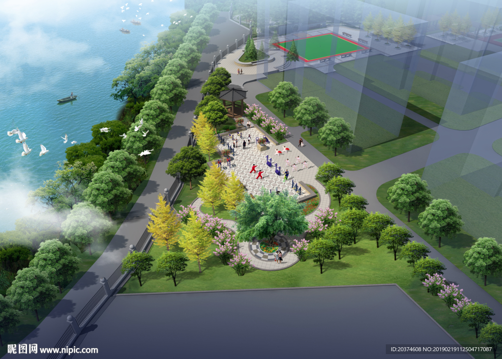 小区改造绿化鸟瞰