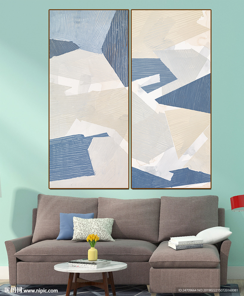 无框画油画色块