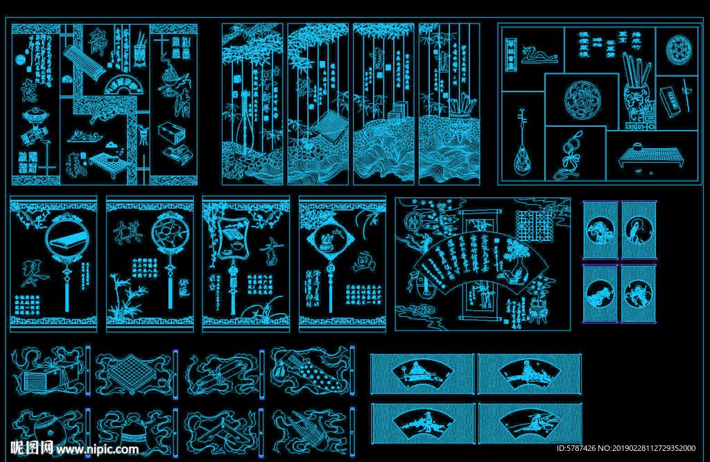 CAD古典石雕刻画