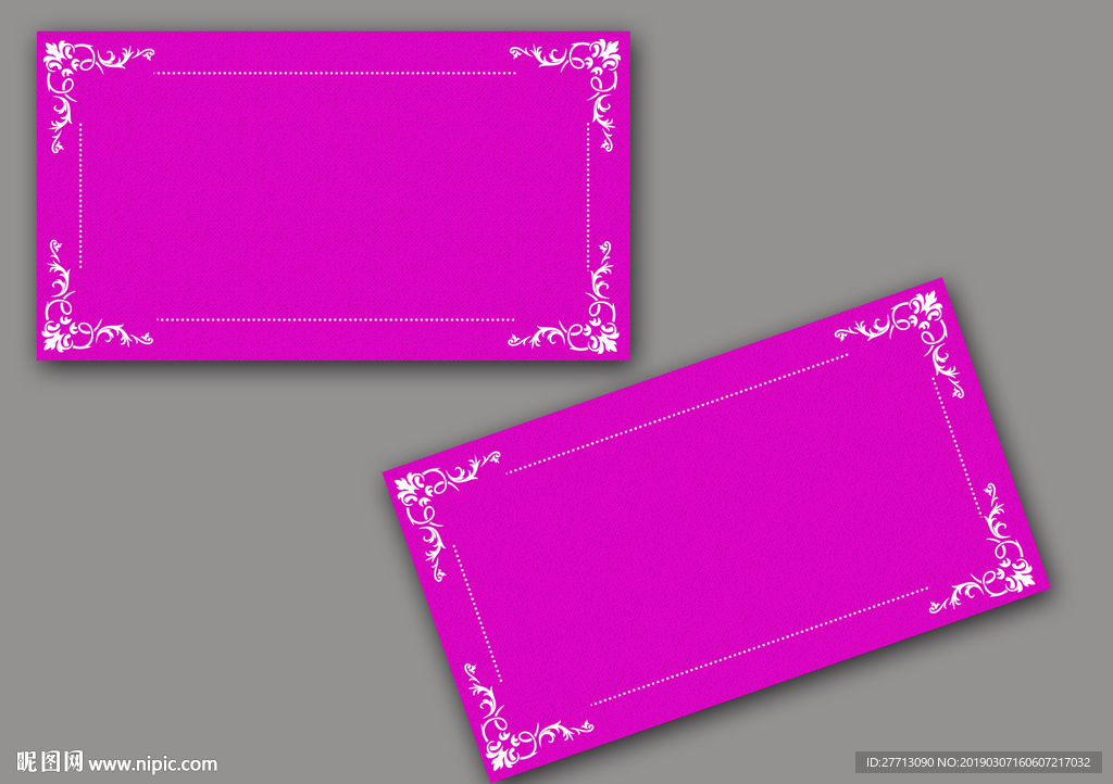 紫色花纹名片